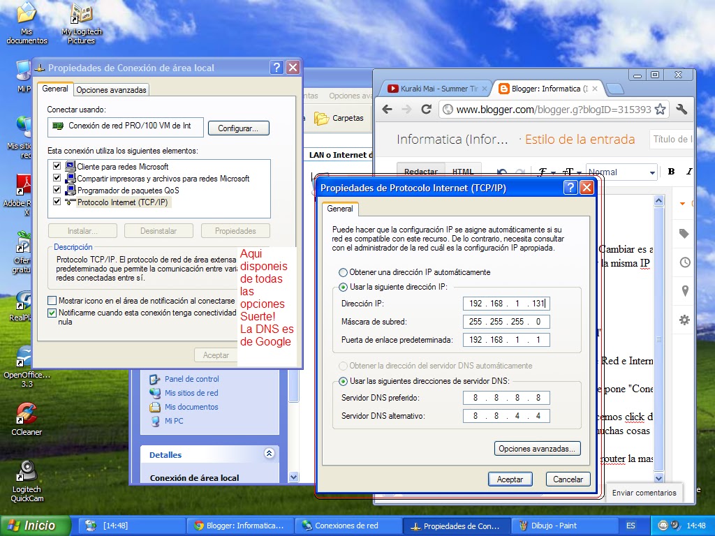 Informàtica: Cambiar la IP en Windows XP