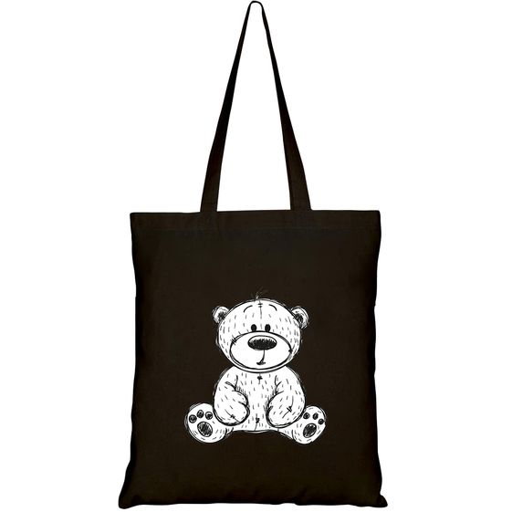 TÚI VẢI TOTE CANVAS IN HÌNH DRAWING TEDDY BEAR ISOLATED ON HT439 – HTFASHION