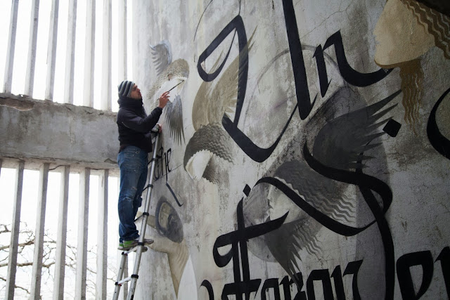 Street Art By Fikos Antonios and Simon Silaidis in the abandoned Sanatorium of mount Parnitha - Athens, Greece.3