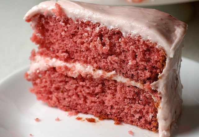 Strawberry Cake with Strawberry Cream Cheese Frosting Recipe