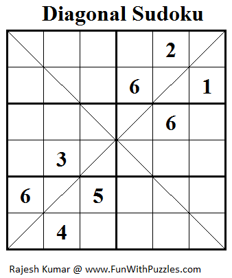 Diagonal Sudoku or Sudoku X (Mini Sudoku Series #22)