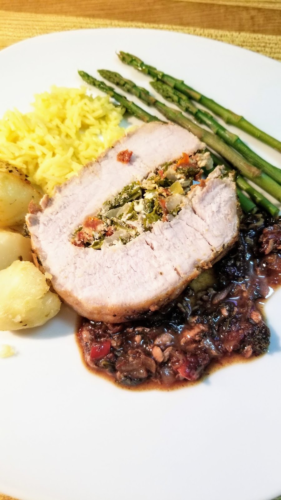 Hot and Cold Running Mom Just my Stuff Greek Stuffed Pork Loin Roast