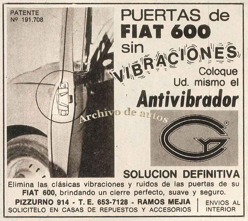 Archivo de autos: Antivibrador para puertas del Fiat 600