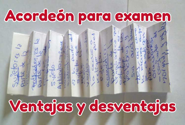 Acordeones y trampas para examen: ventajas y desventajas