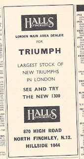 Halls Finchley Ltd advert from Motor 29 January 1966