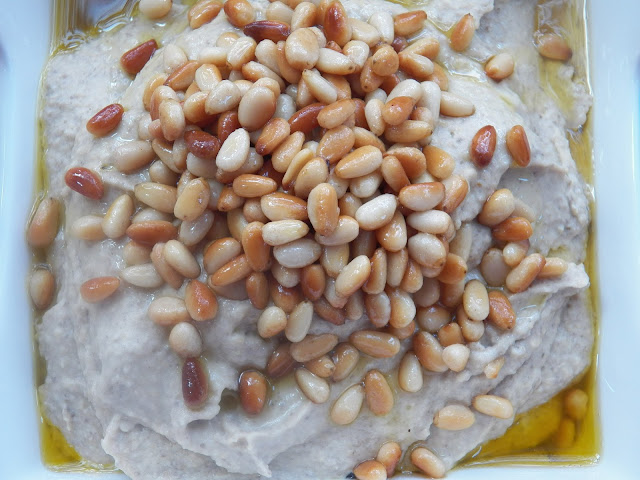 Mushroom Hummus with Pine Nuts