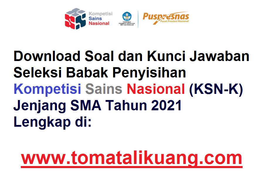 Download Soal Osn Ksn K Sma Tahun 2021 9 Bidang Kunci Jawaban Pdf Lengkap