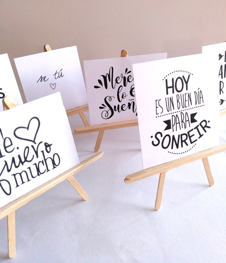 palos depresores, caballetes, frases bonitas