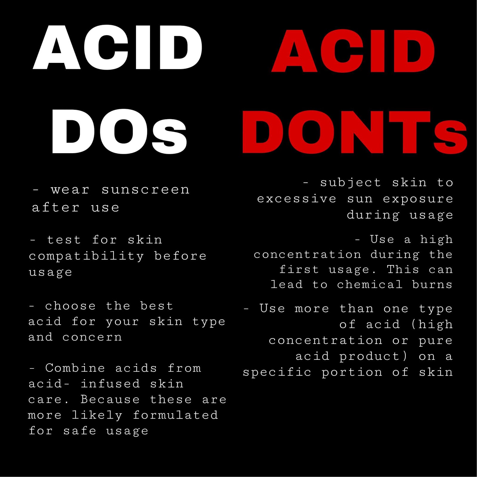 ACIDS IN SKIN CARE Ingredient of the week + Benefits and