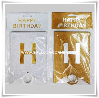 Bunting Flag Segilima HAPPY BIRTHDAY Glitter Bunting Flag Segilima HAPPY BIRTHDAY Glitter
