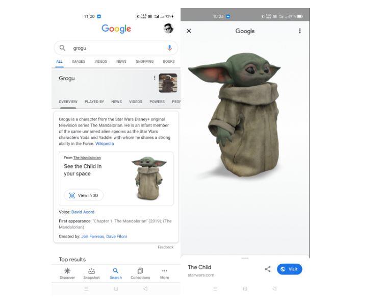 Baby Yoda Is Now Available In 3d In Google S Augmented Reality Here S How To View Baby Yoda Grogu In 3d In Google Ar