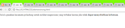 Struktur DOKUMEN HTML5 #4 : ELEMEN-ELEMEN FRASE elemen <strong>
