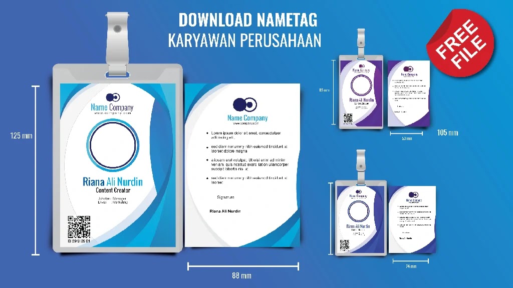 Tampilan Contoh Download Format ID Card Karyawan CorelDraw photohsop 5