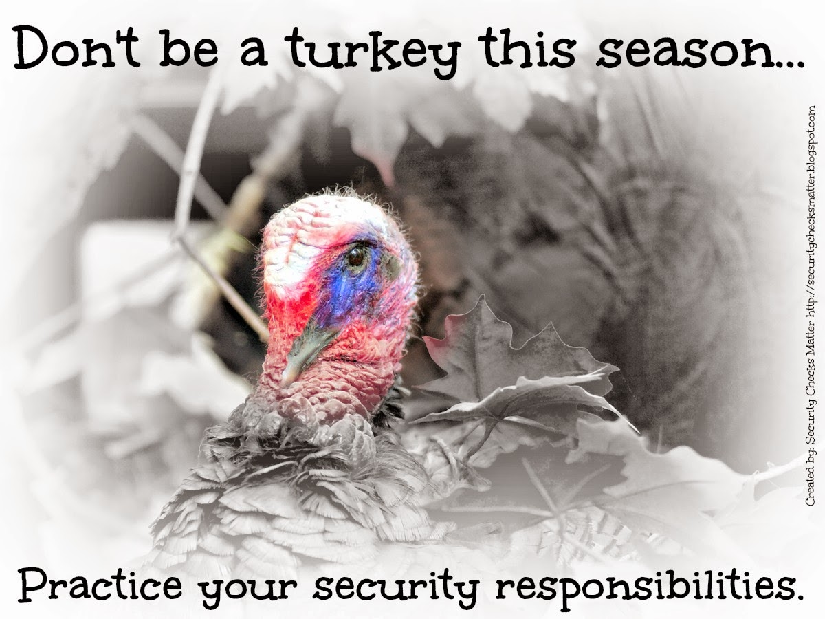 Thanksgiving Security Poster |Security Checks Matter