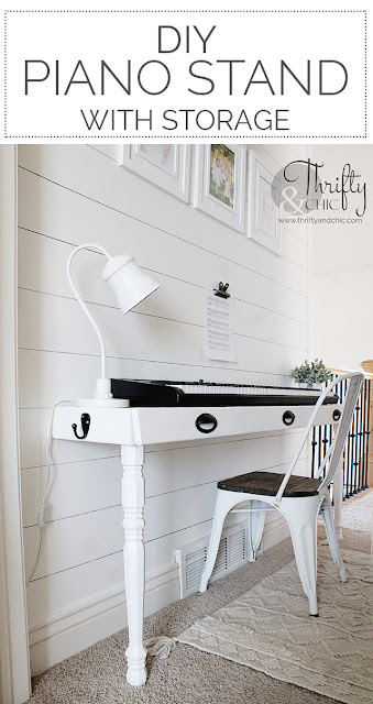 DIY piano stand. Built in piano stand tutorial. How to make a piano stand. DIY built in work station. DIY built in desk. DIY console table. Long hallway ideas. DIY storage desk tutorial.