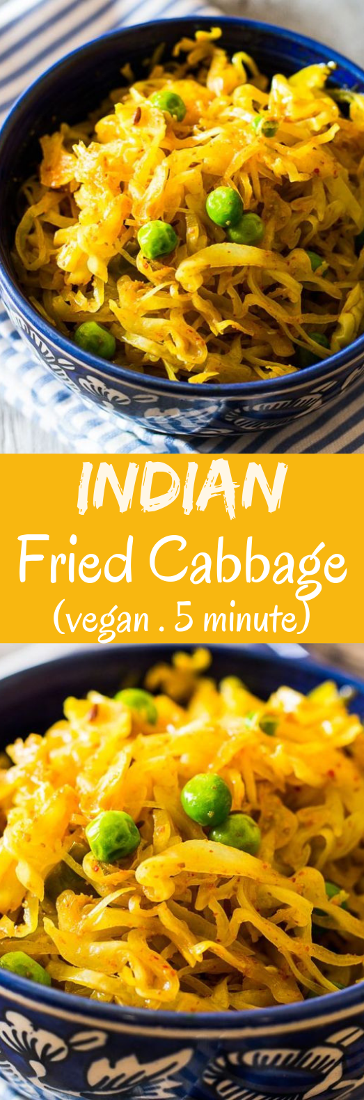 Indian Fried Cabbage #vegetarian #recipes
