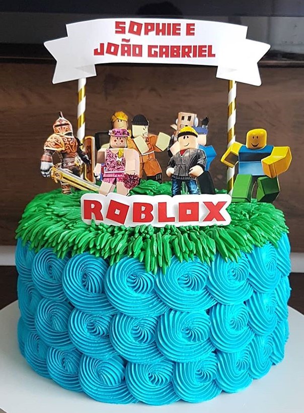 Topo Bolo Roblox  O Segredo das Festas - LOJA DE ARTIGOS PARA