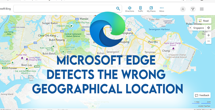 Microsoft Edge가 잘못된 지리적 위치를 감지함