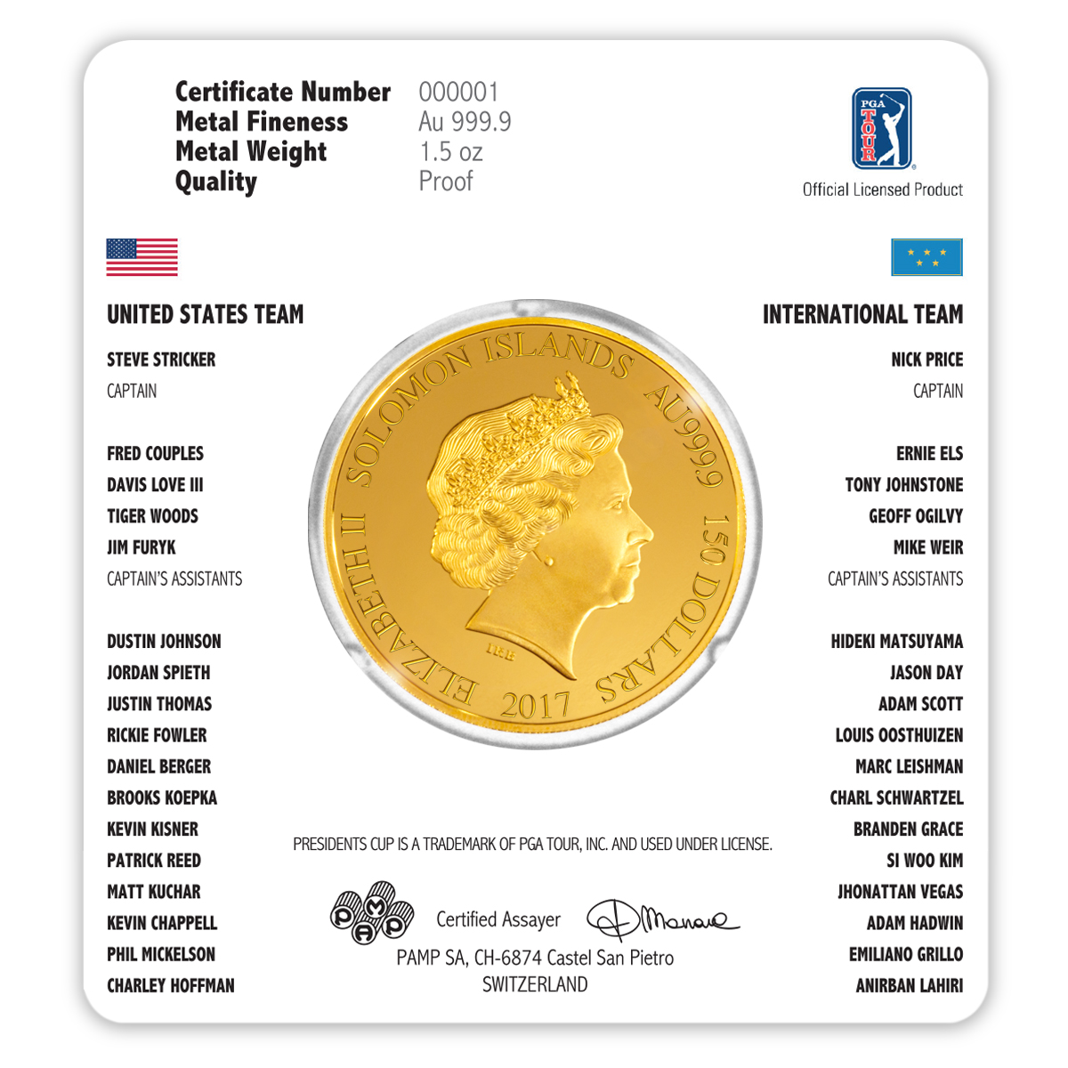 Ottawa Golf Blog PGA Tour Gold & Silver Coin Collection Offered
