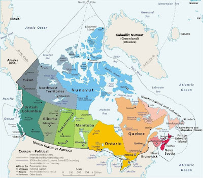 Карта канадских провинций
