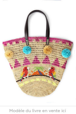 panier au crochet en raphia