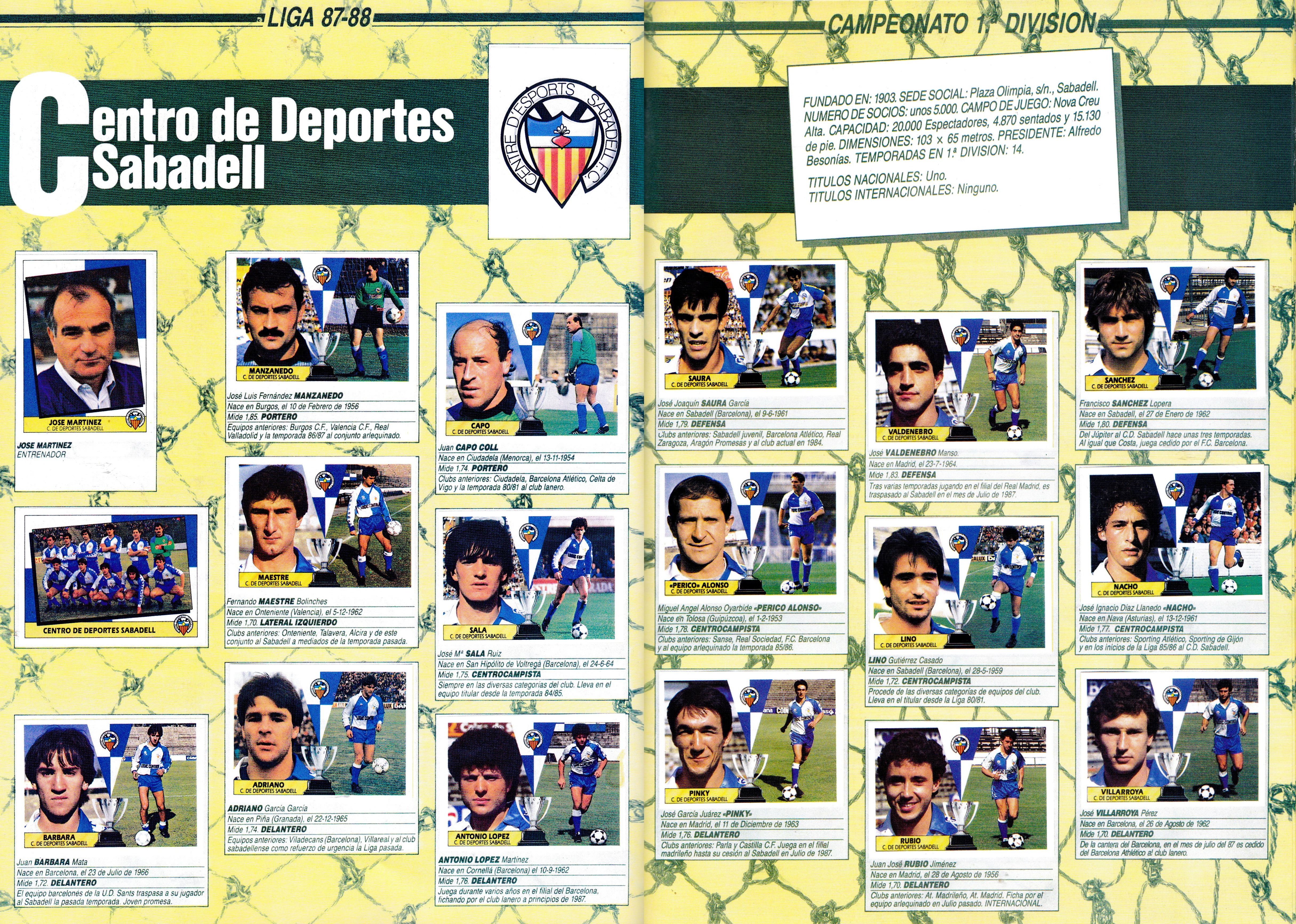 🔶CROMOS DE FÚTBOL 📕Álbum LIGA 87-88 Campeonato 1ª División, Colecciones  Este