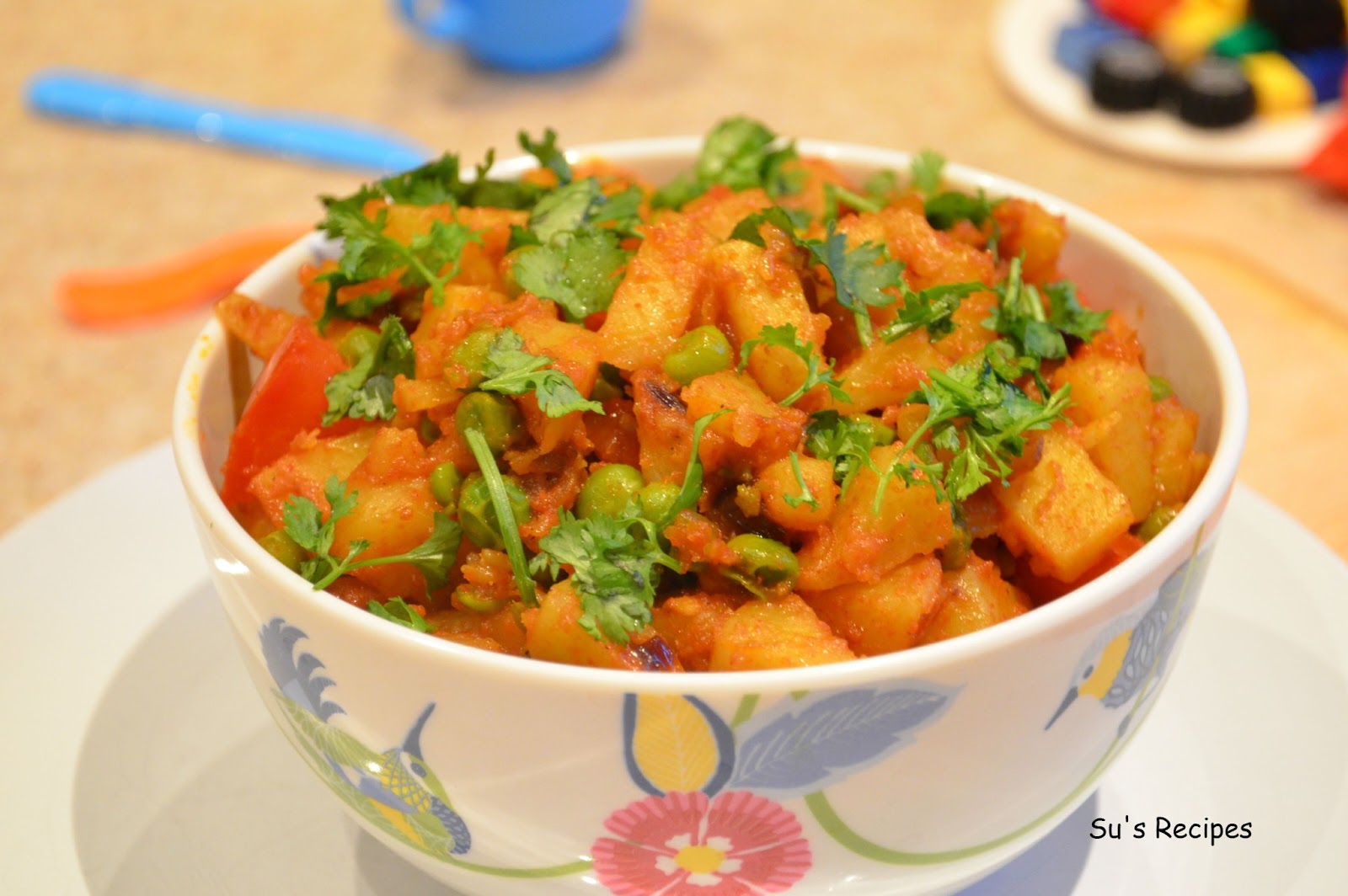 Su's Recipes Potato Peas Stir Fry