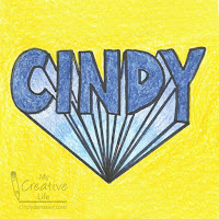 Cindy deRosier: My Creative Life: Glue-Resist Cursive Name Art