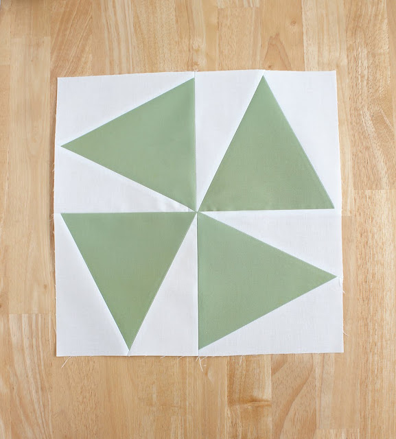 Triangle in a square quilt block using Tri-Recs rulers