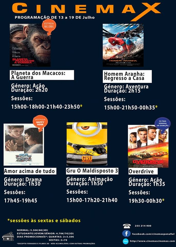 CinemaxPenafiel Filmes em cartaz 13 a 19 Julho 2017 CinemaxPenafiel Filmes em cartaz 13 a 19 Julho 2017