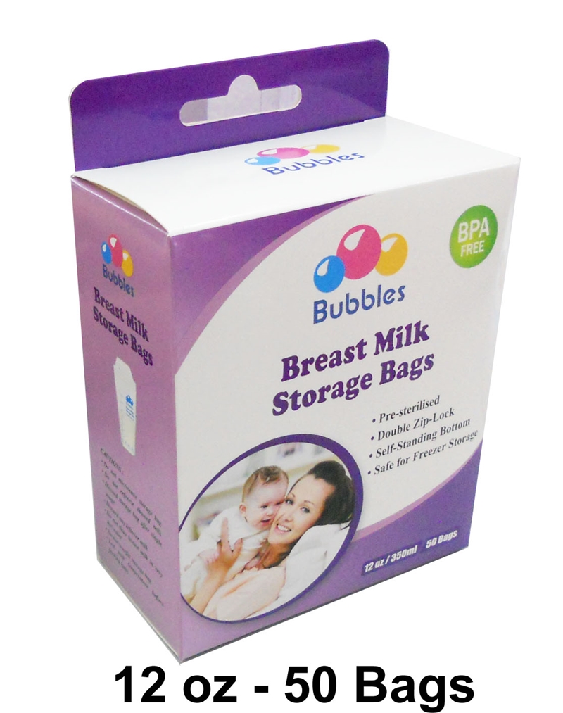 BongBongIdea BUBBLES BREAST MILK STORAGE BAGS 12oz 50 BAGS