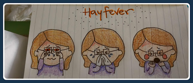 Hayfever cartoon, heavily influenced by Elena Upton - Carrie Gault 2018
