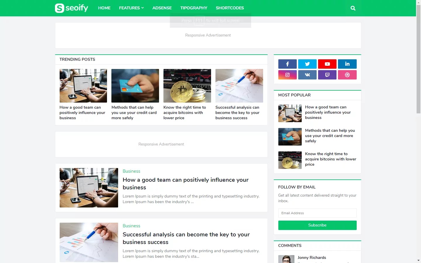 300+ Professional Blogger Templates - Amp, SEO Friendly, Responsive, and Fast Loading Template Seoify - Responsive Blogger Template