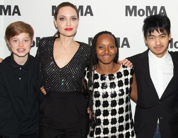 Angelina and her kids