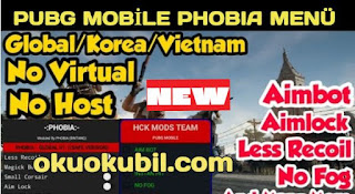 Pubg Mobile 2.0 PHOBIA Global v1.1 Mod Menü GL+KR+ Apk Flash+AimLock Hileli İndir 2020