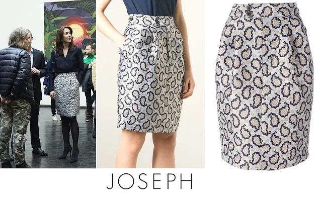 Crown Princess Mary wore a JOSEPH Dean Skirt. Mary visited the art exhibition