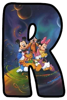 Abecedario con Mickey, Minnie, Pluto, Donald y Daisy.