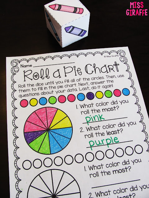 Dice Roll and Record Graphing  Graphing first grade, Kids math