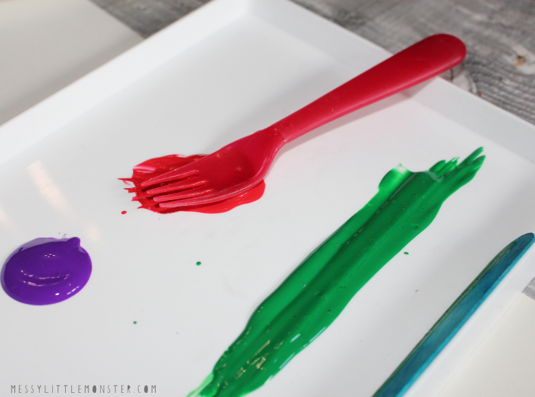 fork painting for kids