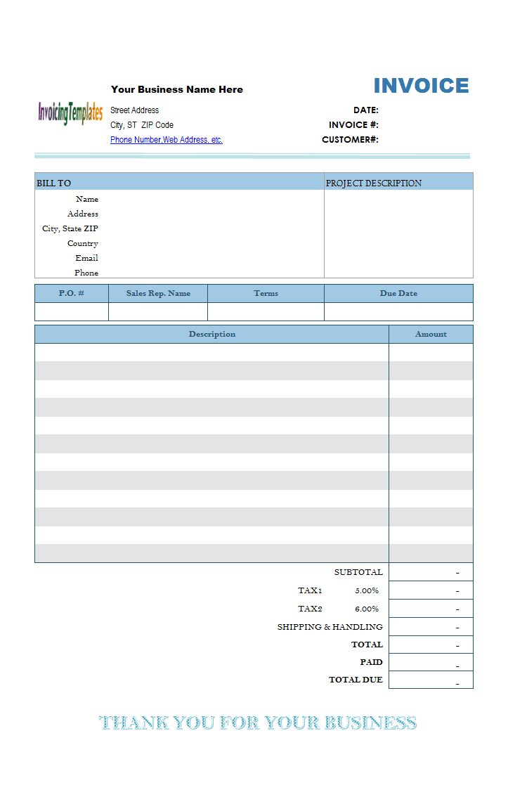 Free Excel Invoice Template Mac Invoice Template