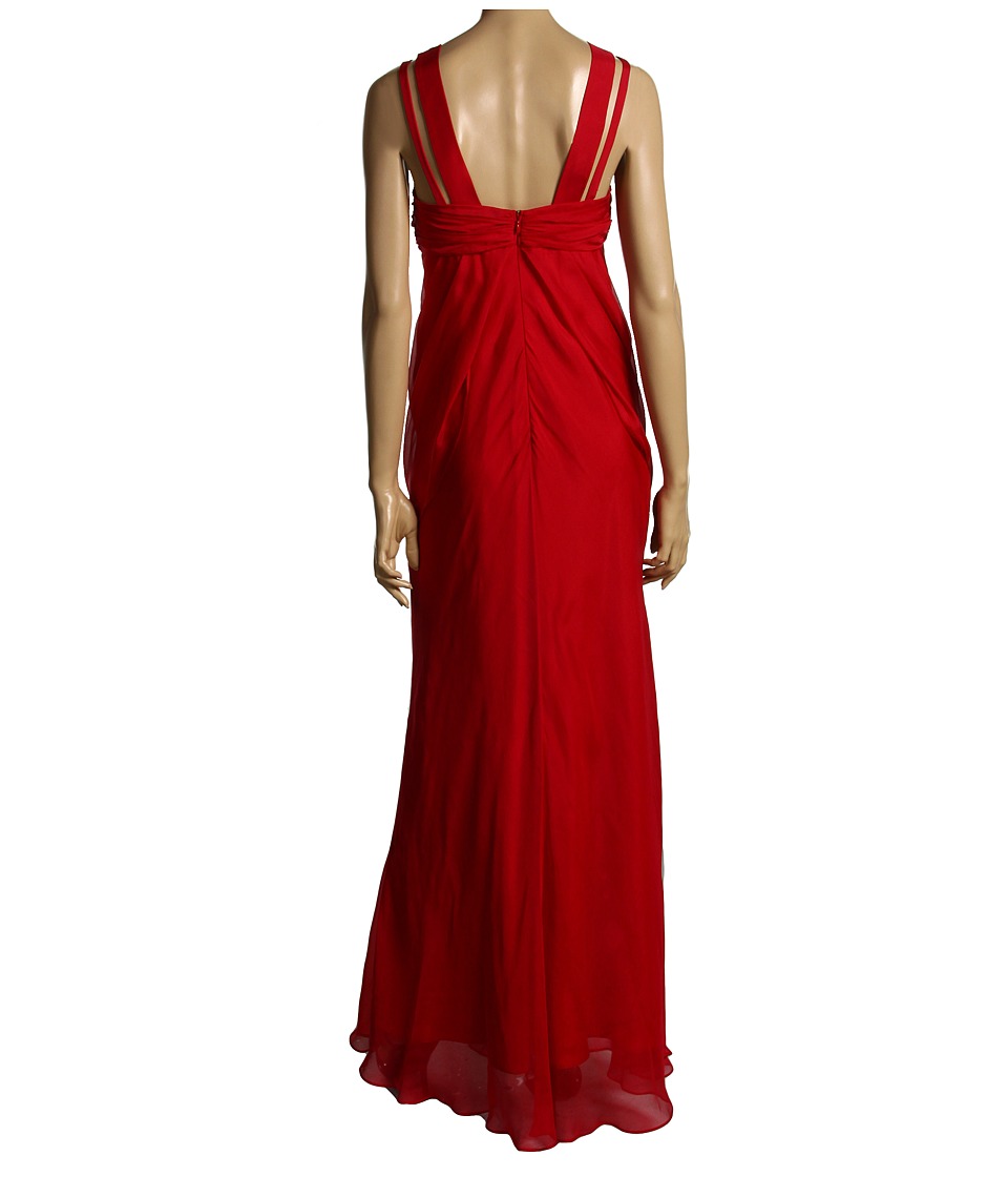 ABS Allen Schwartz Prom Dress- V-Front Strap Draped Dress ...