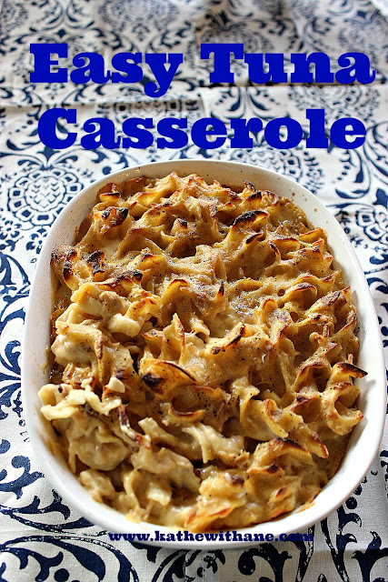 Tuna, macaroni, milk, flour, cheese and  a secret ingredient are all you need to make this super easy tuna casserole. It's great as leftovers, too.