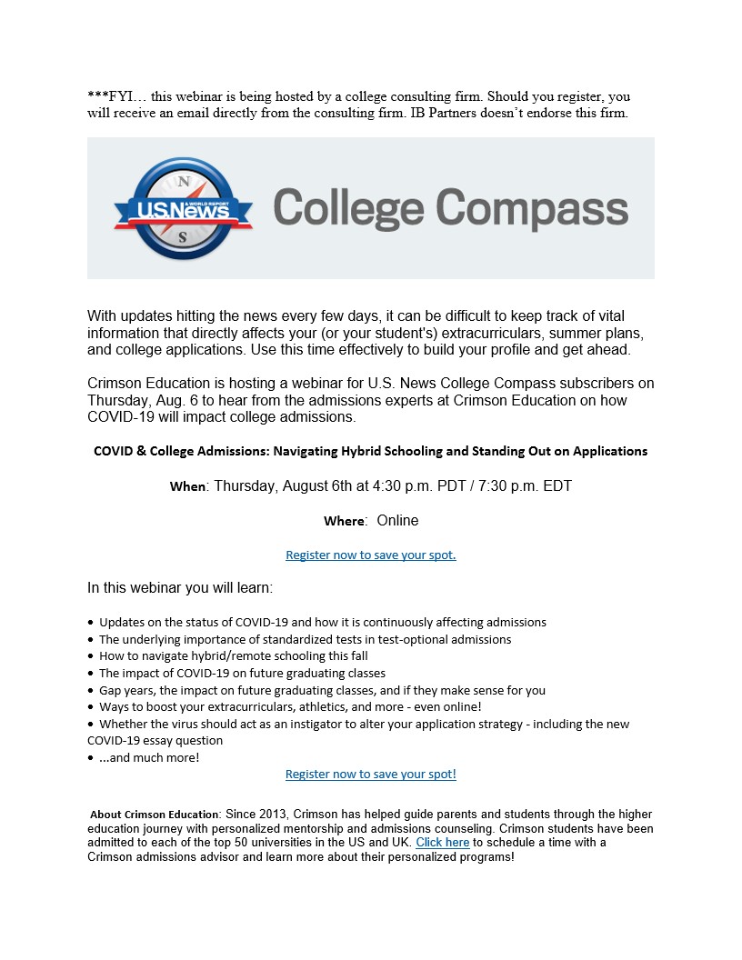 Largo IB Partners College Compass inar