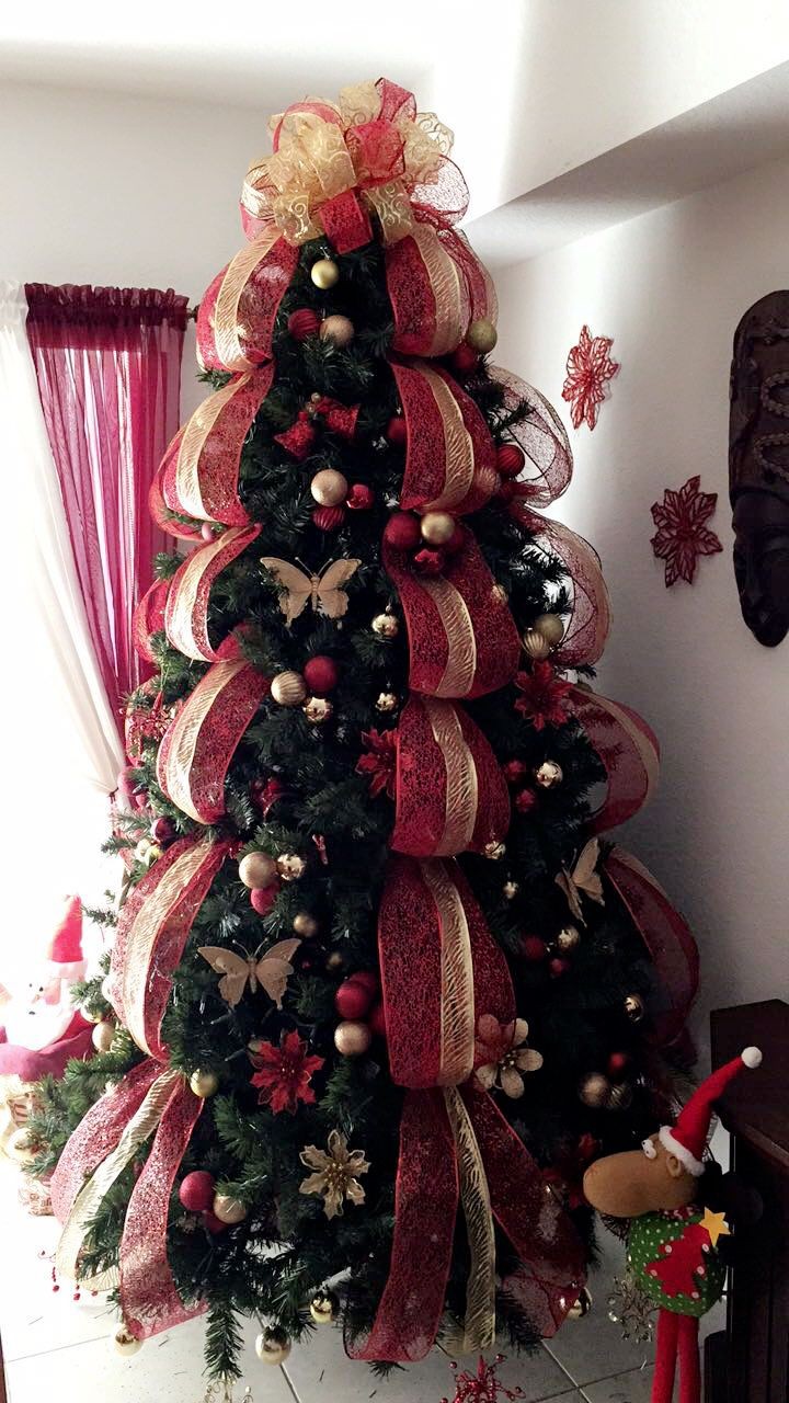 Como decorar un árbol navideño con malla de red
