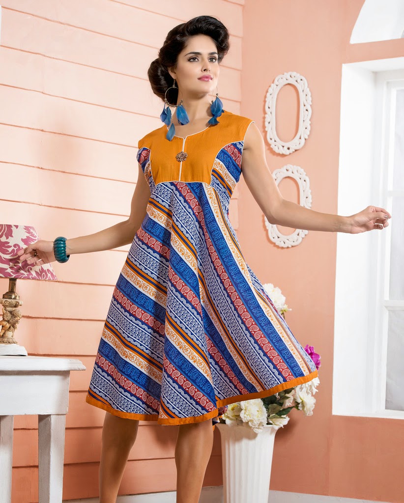 Fashion Cart India: Zeesha Cotton Rayon Kurtis in L 40 XL 44