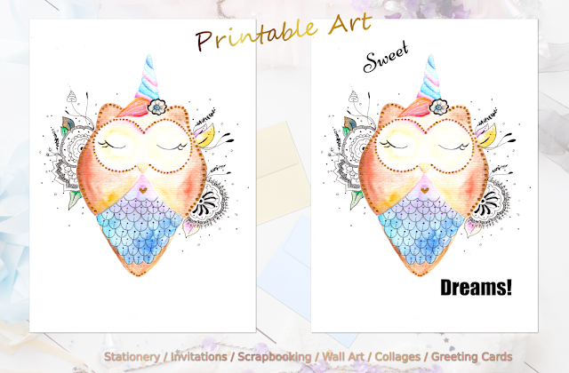 Cute Owl Watercolor and Printable Quote Cute Owl Watercolor and Printable Quote