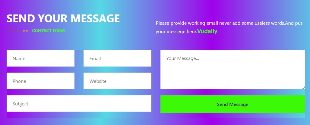 Responsive Contact Us Form