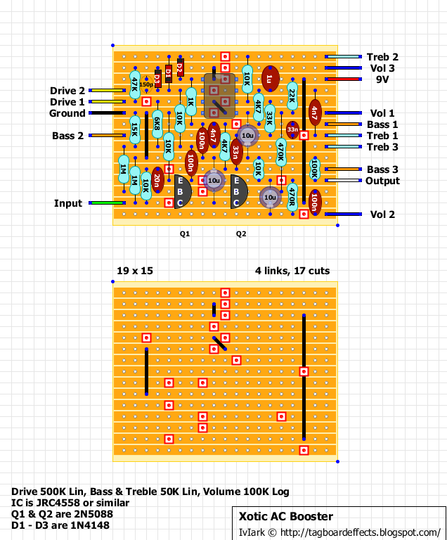Guitar FX Layouts: Xotic AC Booster
