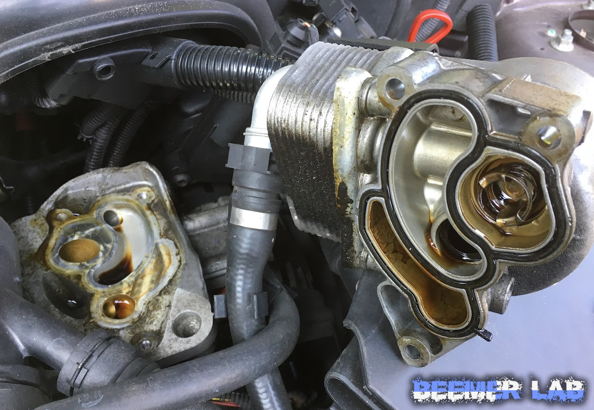 Beemer Lab E46 318i Touring Replacing leaky Oil Cooler gasket [N42]