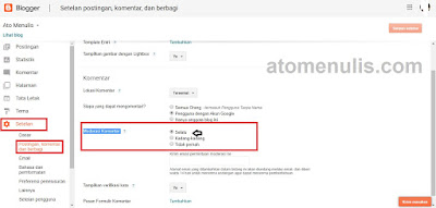 Cara Setting Komentar Blog Agar Tidak Ada Spam dari Orang Lain
